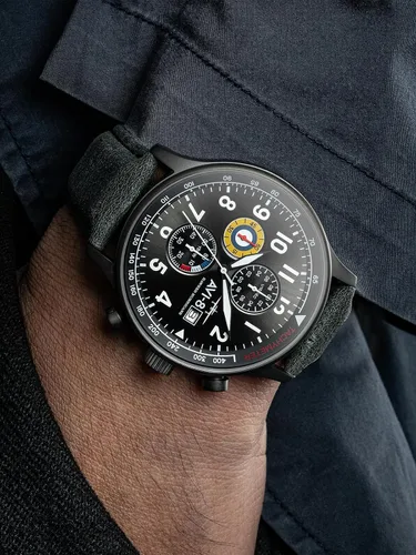 Miniatura 4 de Reloj analógico AV-4011 Hawker Hurricane, con mecanismo de cuarzo japonés, con correa de piel, de AVI-8