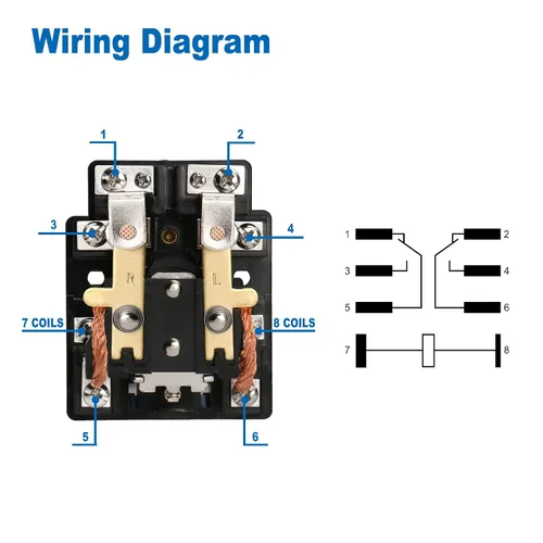 Miniatura 8 de Baomain Relé electrónico magnético de DC 12V 80A DPDT 2NO 2NC del voltaje de bobina de la retransmisión JQX-62F-2C del poder más elevado