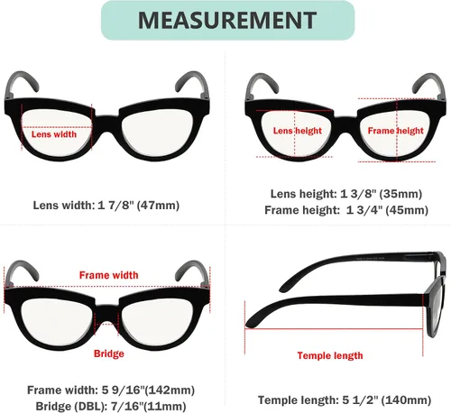 Miniatura 3 de Eyekepper Paquete de 4 lentes de lectura progresivos multienfoque para mujer, media luna, multifocales +1.0