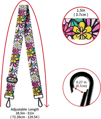 Miniatura 46 de ZOOEASS Hebillas de níquel Correa ancha para el hombro ajustable de repuesto para cinturón de pistola, hebilla de guitarra estilo bandolera