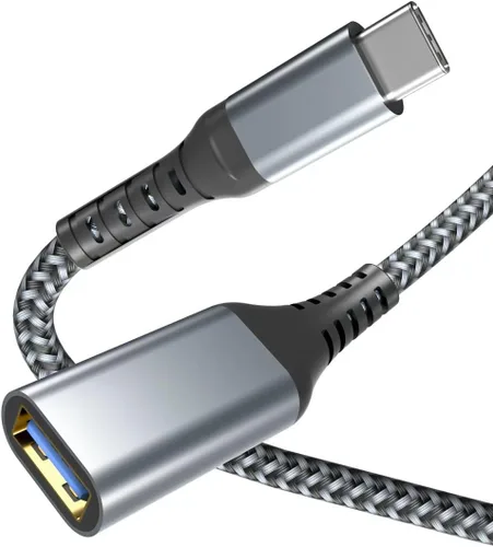 Cable OTG USB C a USB hembra de 6.6 ft, extensión OTG USB-A 3.0 para unidad flash, teclado y mouse, adaptador tipo C macho a USB compatible con