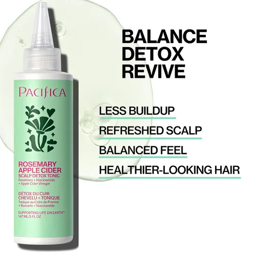 Miniatura 4 de Pacifica Tónico Desintoxicante para el Cuero Cabelludo – Exfoliante para el Cuero Cabelludo de Romero y Vinagre de Sidra de Manzana, Enjuague