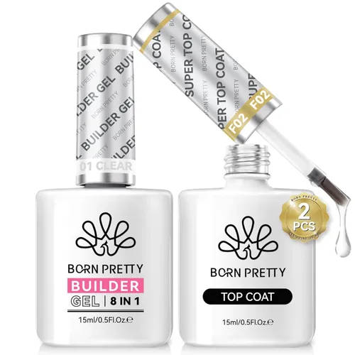 Miniatura 28 de BORN PRETTY Gel constructor para uñas, Gel de extensión de 8 en 1, fortalecedor, Gel constructor duro, Gel base de uñas, Gel de cobertura, Gel Gel