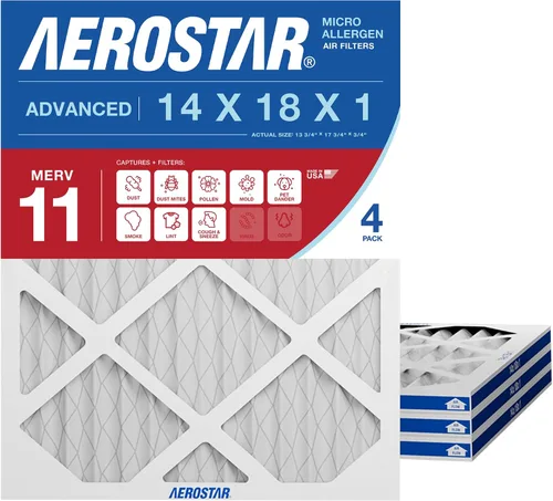 Miniatura 6 de Aerostar Filtro de aire MERV 8 de 14 x 18 x 1, paquete de 4 filtros de horno HVAC, electrostático MPR 600 y FPR 5