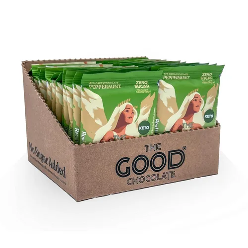 Miniatura 16 de The Good Chocolate - Almendras saladas Keto Chocolate Squares, cero azúcar, aperitivo bajo en carbohidratos netos, calorías más bajas, caramelo