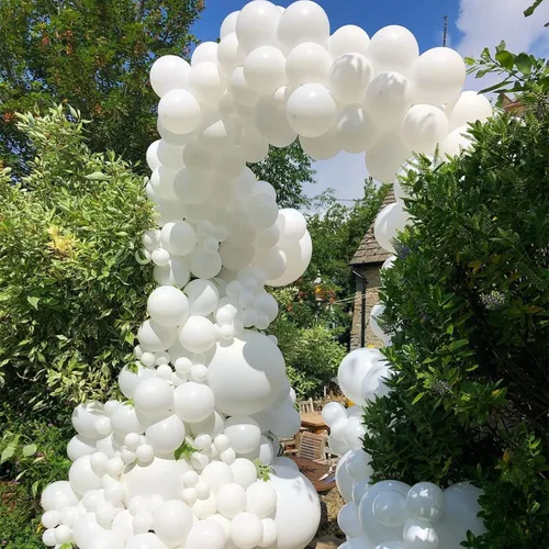 Miniatura 4 de KOMOREBI Globos blancos de 12 pulgadas, 100 globos blancos lisos de látex blancos para cumpleaños, compromiso, boda, baby shower, aniversario