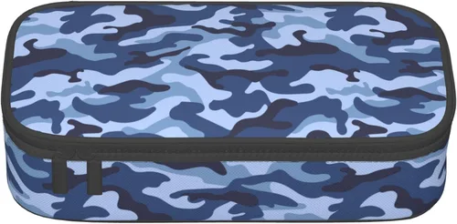 Miniatura 6 de Estuche de lápices de estilo camuflaje para niños y adultos, caja de lápices azul para niños, hombres, niñas y mujeres, bolsa de almacenamiento