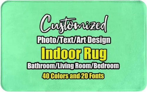 Miniatura 32 de sophiehome Customzied - Alfombras de baño con imagen de texto, alfombra de franela personalizada para interiores para el hogar, dormitorio, baño