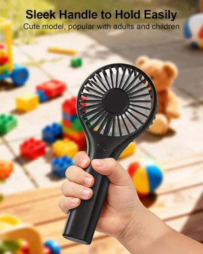 Miniatura 4 de TriPole Mini ventilador de mano portátil con 3 velocidades, batería de viento fuerte, ventilador de mano para viajes de viaje, conciertos al aire