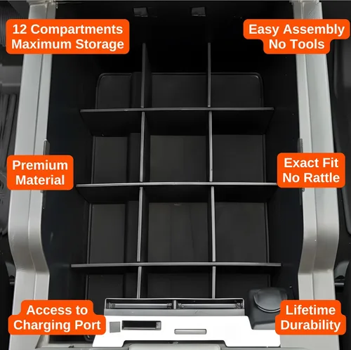 Miniatura 4 de Vehicle OCD - Organizador de consola central para Ford F250 / F350 SuperDuty (2011-2016) (consola completa con asientos de cubo solamente)