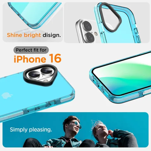 Miniatura 220 de AICase Funda protectora para iPhone 16 compatible con iPhone 16, delgada, ligera, transparente [no amarillenta] Diseño vibrante
