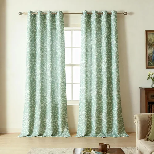 Miniatura 34 de VOGOL Cortinas de dormitorio con estampado de pájaros, paneles de ventana con ojales florales que oscurecen la habitación, cortinas de lino Morado