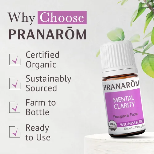 Miniatura 7 de Pranarom - Aceite esencial de claridad mental y enfoque, aceite esencial puro para difusores, aceite aromático revitalizante, lavanda, limón, menta