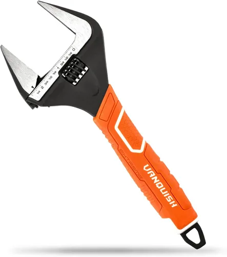 Miniatura 11 de Vanquish Llave ajustable de 8 pulgadas, llave de fontanería de apertura de mandíbula ancha de 1-1/2”, acero CR-V, con escala SAE y métrica marcada