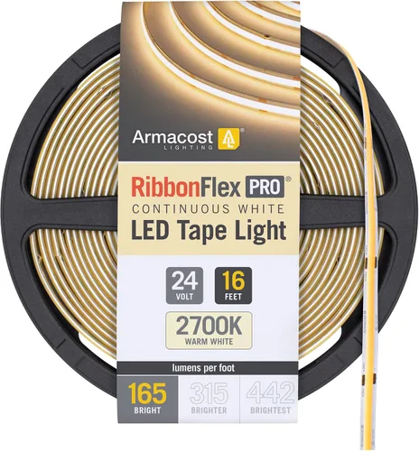 Miniatura 28 de Armacost Lighting RibbonFlex Pro 24V Luz de Tira LED COB Blanca, 2700K, 165 Lúmenes/Pie, 2.5M 171110