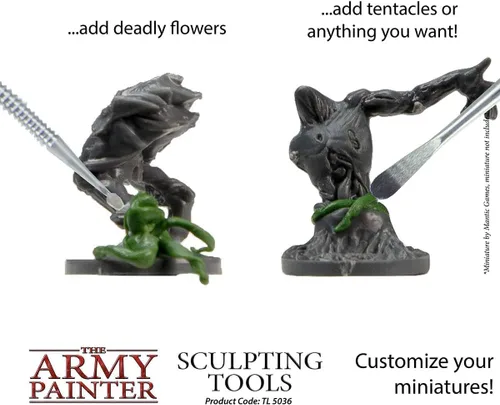 Miniatura 8 de The Army Painter Herramientas de escultura - Juego con tres herramientas de acero inoxidable de doble extremo, herramientas de polímero para modelar