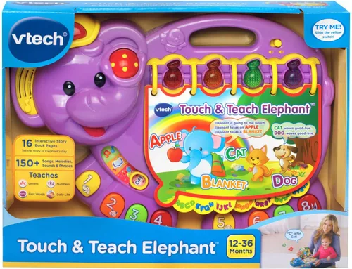Miniatura 5 de VTech elefante para tocar y aprender, morado, exclusivo en línea