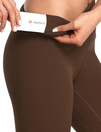 Miniatura 4 de HeyNuts Leggings capri esenciales de cintura alta para yoga, control de abdomen, pantalones recortados de entrenamiento de 21 pulgadas