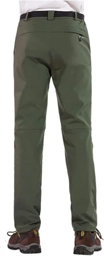 Miniatura 4 de TBMPOY - Pantalones de esquí de nieve impermeables con forro polar para hombre, para senderismo, montaña, revestimiento suave con cinturón