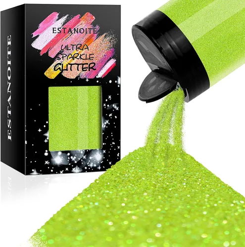Miniatura 25 de Estanoite - Polvo de purpurina ultra fina iridescente 7.41Oz/210g, purpurina de resina arcoíris, copos PET, lentejuelas, chips epoxi, copos