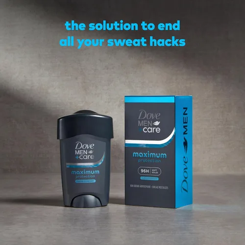 Miniatura 4 de Dove Desodorante para hombres+Care, antitranspirante de protección clínica 96H, Clean Comfort, paquete de 4 – Prescription Strength Wetness Defense