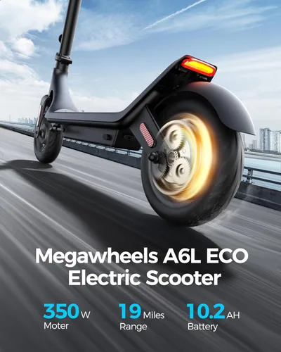 Miniatura 4 de MEGAWHEELS Electric Scooter,Electric Scooter Adults Teens,10in Pneumatic Tires,350/500/600W Motor,19/31 Miles Range,15.5mph E Scooter with Smart APP