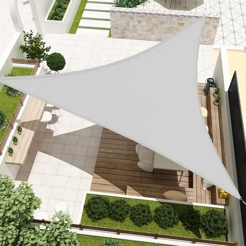 Miniatura 8 de Toldo tipo vela de 12 x 12 x 12 pies, impermeable, triángulo equilátero, resistente, con bloqueo UV, para patio, patio trasero, césped, jardín, Beige