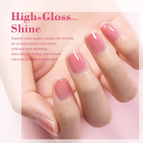 Miniatura 2 de RARJSM Esmalte de Uñas en Gel Nude Transparente Rosa Saludable Claro Esmalte de Uñas en Gel Nude Transparente Rosa Intenso Gelatinoso Barniz de Uñas