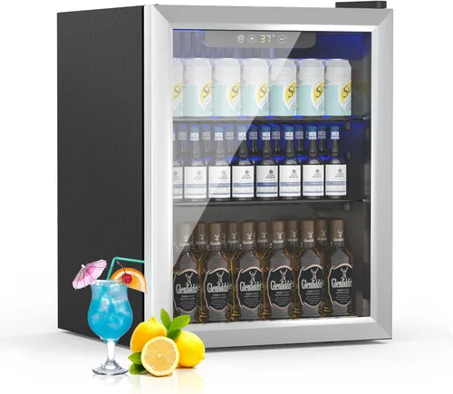 Miniatura 11 de Mini Refrigerador de 24 Latas - Refrigerador de Bebidas de 0.9 Pies Cúbicos con Puerta Reversible para Refrescos, Vino, Cerveza, Control