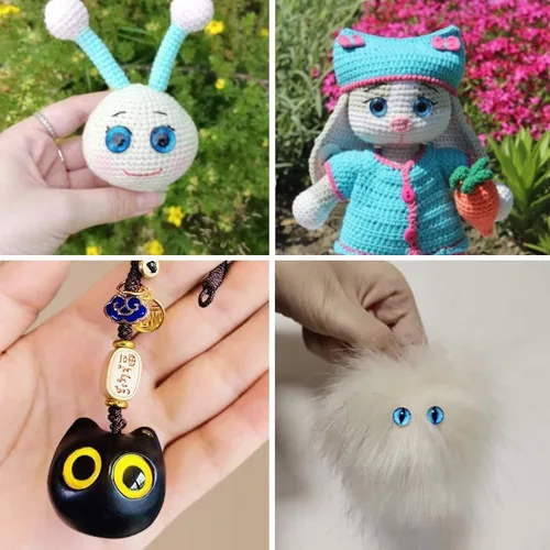 Miniatura 5 de Cabujón de cristal para ojos, 100 unidades, para hacer muñecas de arcilla, esculturas, accesorios para manualidades, hallazgos de bricolaje, 009
