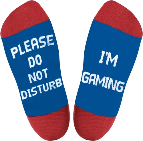 Miniatura 142 de AGRIMONY Calcetines divertidos con texto en inglés «Do Not Disturb Gaming» para hombres, mujeres, adolescentes, niños, Pascua, padres, cumpleaños