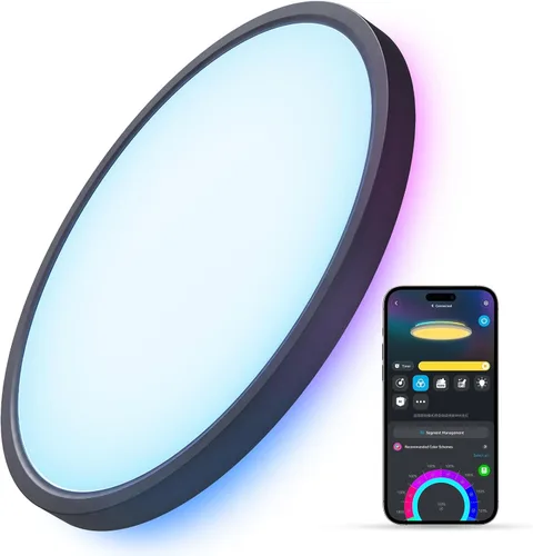 Miniatura 10 de Govee Luz de Techo Inteligente, Lámpara de Techo LED RGBIC, Lámpara de Montaje Empotrado de 2400LM, Colores DIY, Funciona con Alexa, Luces de Blanco