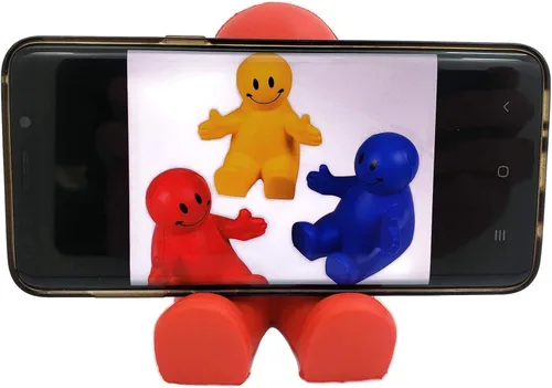 Miniatura 5 de Zugar Land Soportes para teléfono de 4 pulgadas con diseño de cara sonriente exprimible (paquete de 3) accesorios de escritorio para aliviar