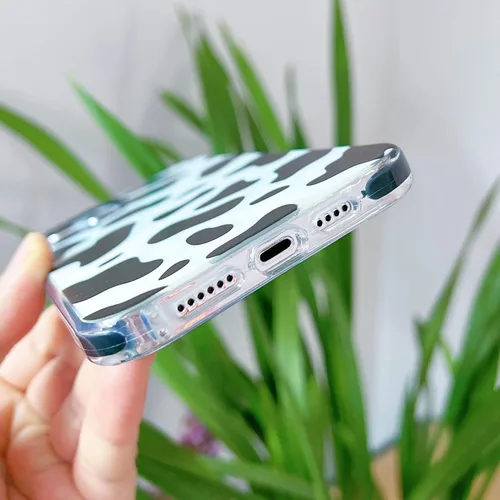 Miniatura 6 de Abbery Diseñado para iPhone 8 Plus/7 Plus/6 Plus/6S Plus Funda transparente con estampado de vaca, linda funda protectora de silicona TPU