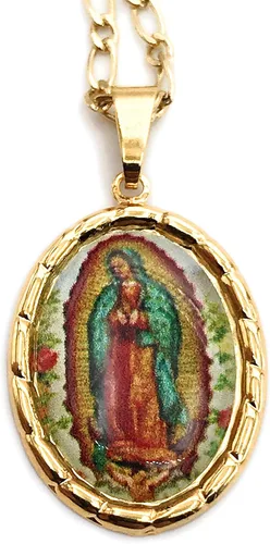 Miniatura 3 de LESLIE BOULES Virgen de Guadalupe - Collar con medalla de 175 pulgadas de largo cadena chapada en oro Metal