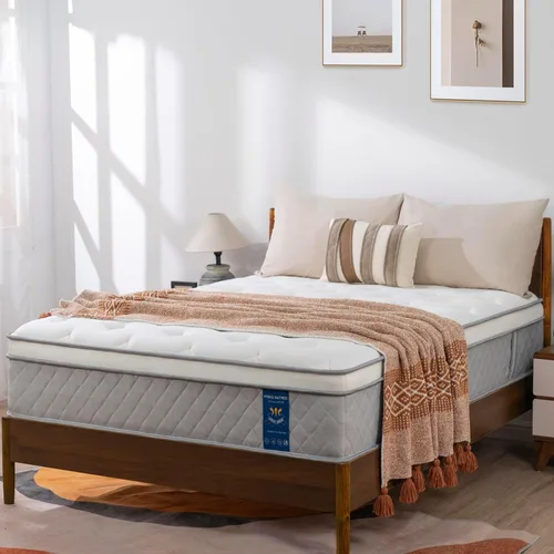 Miniatura 9 de Colchón tamaño individual, colchón mediano de 12 pulgadas en una caja, espuma viscoelástica de gel de enfriamiento híbrido y cama de resortes