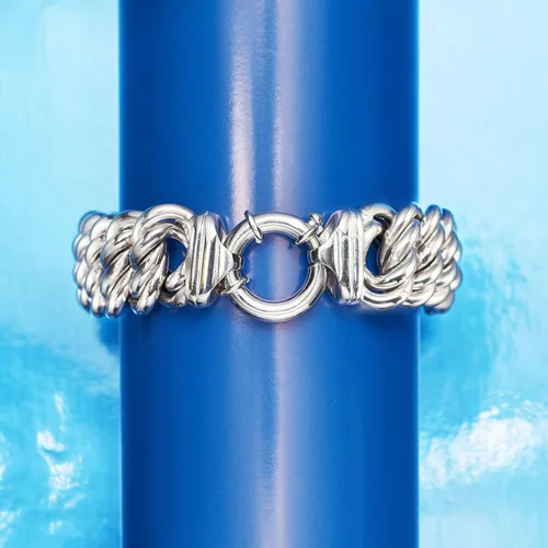 Miniatura 4 de Ross-Simons Italian Sterling Silver Double Braid-Link Bracelet