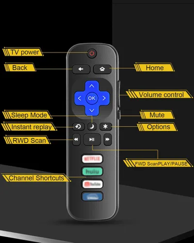 Miniatura 6 de Control remoto de repuesto para Roku TV, compatible con televisores inteligentes TCL, Hisense, Onn, Philips Roku (no para Roku Stick o Box)