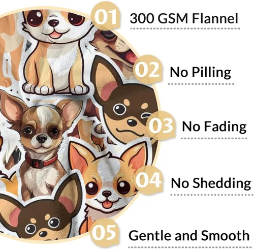 Miniatura 4 de Chihuahua - Manta de regalo de 30 x 40 pulgadas, bonita manta para niños y adultos, mantas amarillas suaves y peludas para sofá, oficina