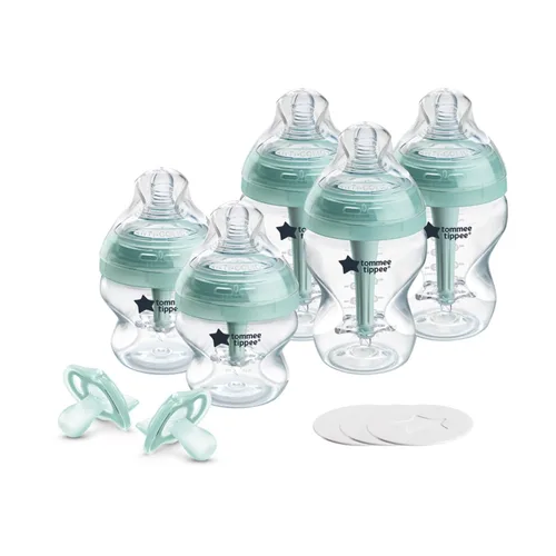 Tommee Tippee Advanced Anti-Colic - Juego de 10 piezas de biberones y chupetes anticólicos, biberones sin BPA de 5 y 9 onzas, para recién nacidos a
