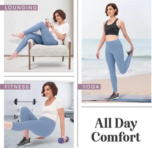 Miniatura 5 de Rocky Leggings de yoga de cintura alta, para entrenamiento, correr, ropa deportiva con control de abdomen para mujer, pantalones capri y de longitud