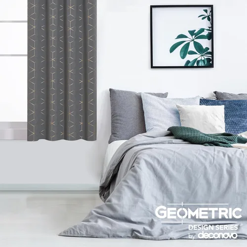 Miniatura 76 de Deconovo Cortinas opacas, aislamiento térmico y reducción de ruido, estampado de lámina de diamante – ojales en la parte superior, 2 paneles, Negro