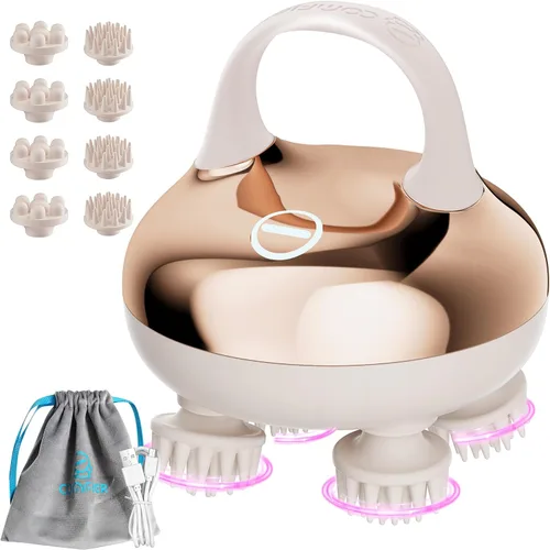 Miniatura 10 de COMFIER Masajeador de Cabeza Inalámbrico Masajeador de Cuero Cabelludo para Crecimiento Capilar con 3 Modos de Amasado, Masaje Capilar Impermeable