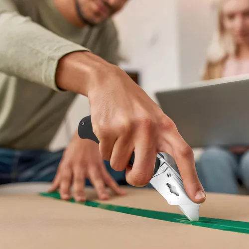 Miniatura 3 de DIYSELF Paquete de 4 cuchillos utilitarios, cortadores de caja para fines ligeros, cuchillo de afeitar, cuchillo cortador de caja para dibujos