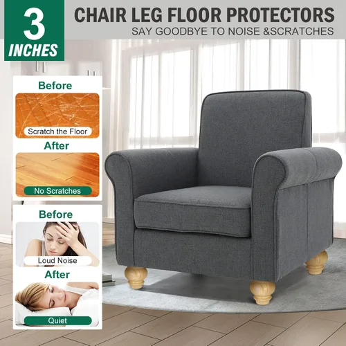 Miniatura 4 de FoDau770 Patas de madera de goma para muebles de 2.4 pulgadas, patas de sofá modernas de mediados de siglo, patas de sofá resistentes, patas de Negro
