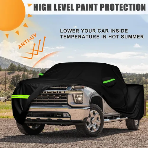 Miniatura 3 de Cubierta impermeable para auto compatible con Chevrolet Silverado/GMC Sierra 1500/2500/3500 Crew Cab de 6.6 pies de largo 2014-2025, cubierta