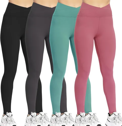 Miniatura 25 de VALANDY Leggings de cintura alta para mujer, elásticos, control de abdomen, entrenamiento, correr, yoga, pantalones, tallas regulares y grandes