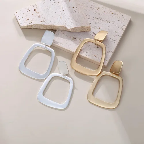 Miniatura 6 de Juego de 2 a 3 pares de aretes de gota de clip, aretes de oro mate, aretes de declaración de joyería para mujer