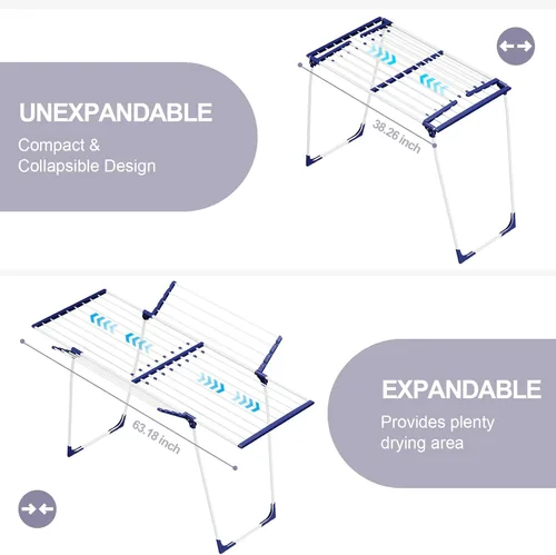 Miniatura 8 de APEXCHASER Tendedero de Ropa - Tendedero Plegable para Interior y Exterior, Tendedero de Mariposa con 10 Clips + Bolsa, Tendedero Plegable para Ropa