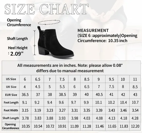 Miniatura 4 de Vepose Botines de cuero de gamuza para mujer, botines de moda con cremallera interior para mujer
